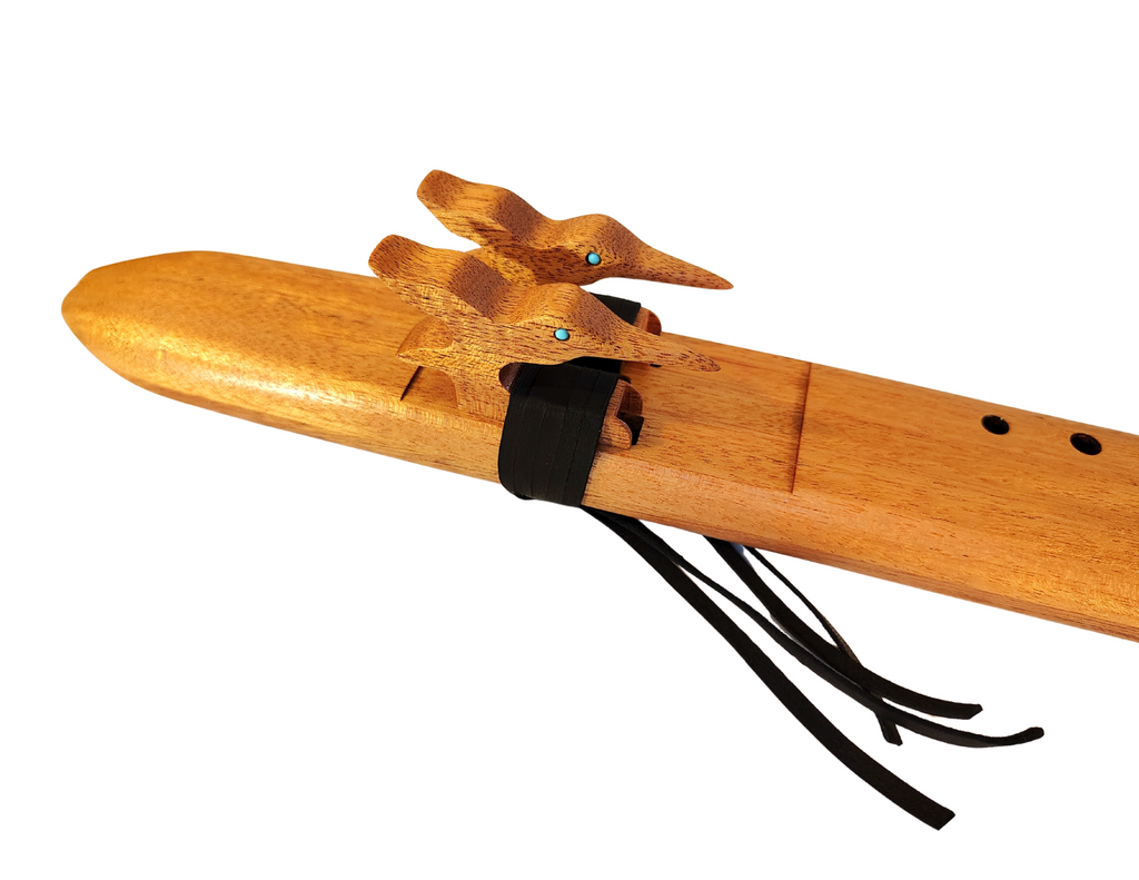 Hummingbird Bb Minor Double Drone Native American Flute | Mahogany Special Series | 440 & 432 Hz | JD Flutes