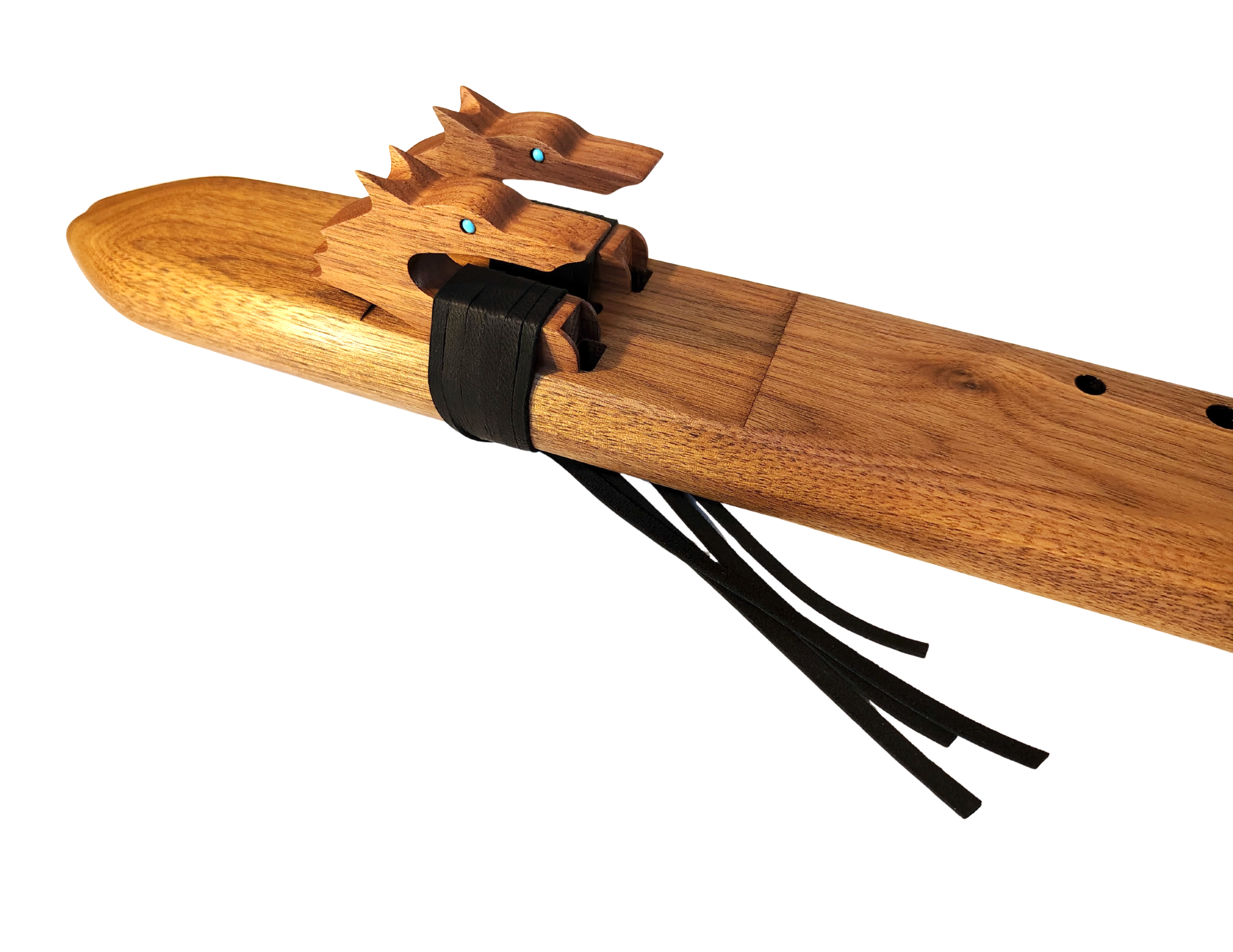 Wolf F# Minor Double Drone Native American Flute | Black Walnut Special Series | 440, 528 & 432 Hz | JD Flutes