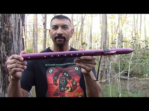 Special Series F# Minor Native American Flute | Purple Heart Wood | Wolf Fetish | 432 Hz | JD Flutes