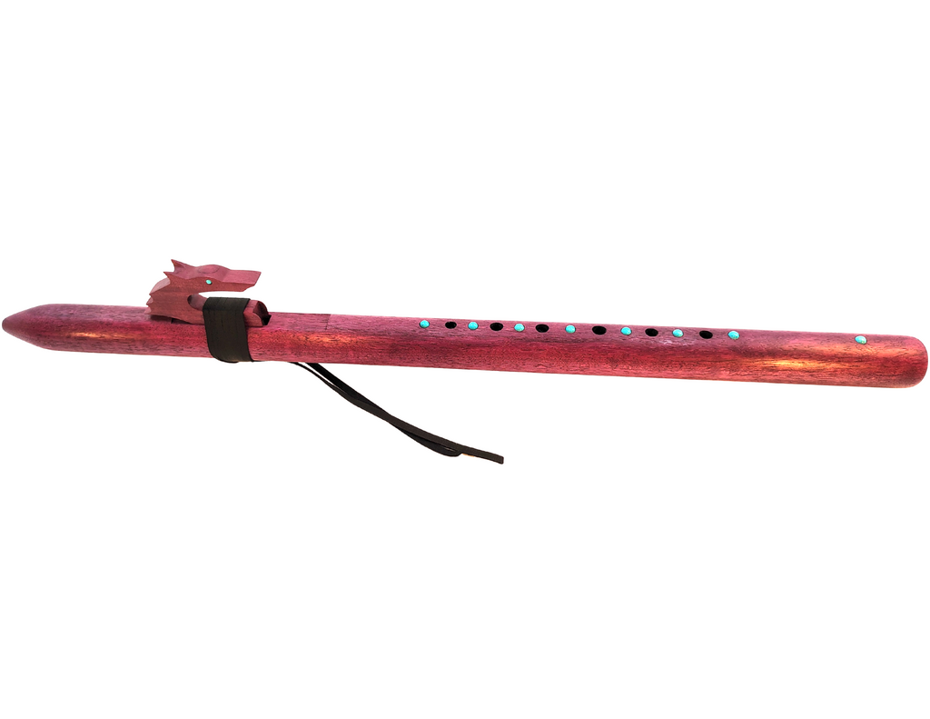 Special Series F# Minor Native American Flute | Purple Heart Wood | Wolf Fetish | 432 Hz | JD Flutes